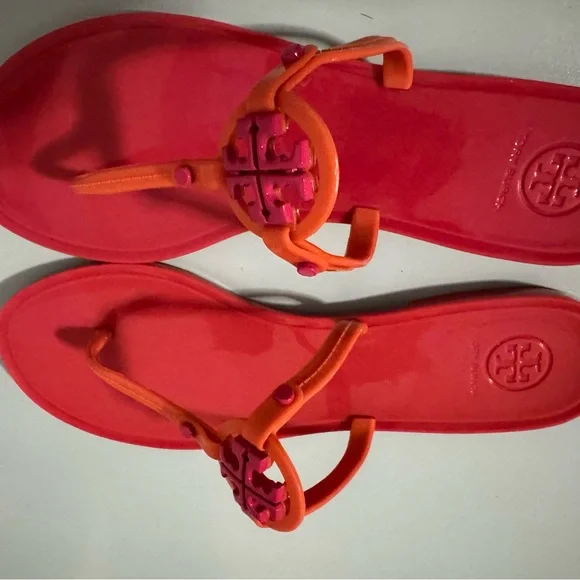 Tory Burch Vibrant Pink and Orange Sandals - Picture 3 of 4